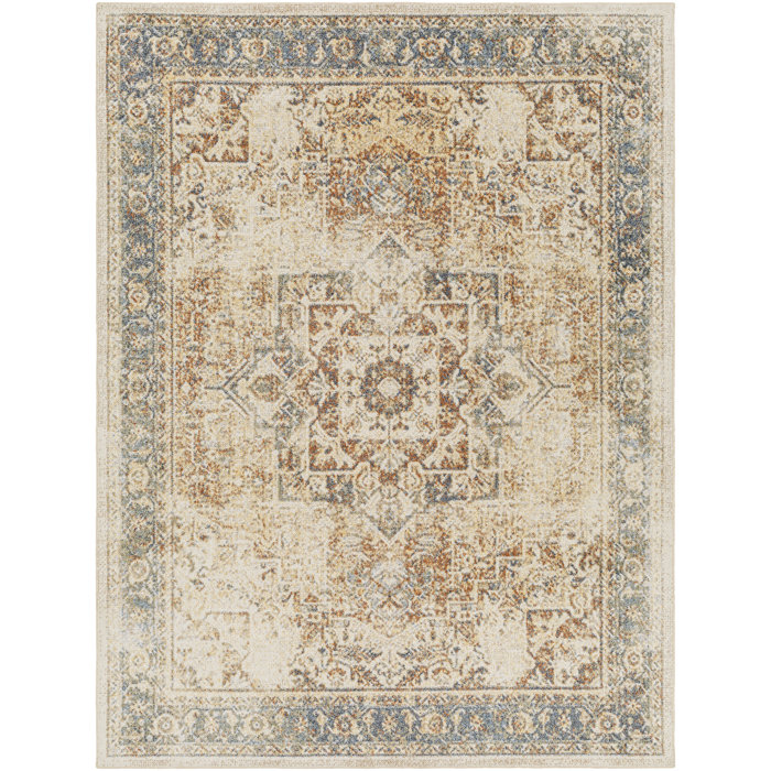 Fernleaf Saylor Power Loom Light Grey/Blue/Cream Rug Wayfair.co.uk